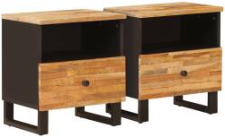 vidaXL Dulap pentru pat 2 pcs Maro 40 x 33 x 46 cm Lemn de mango solid GartenMobel Dekor (4018303)