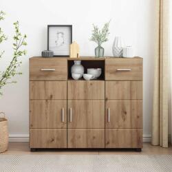 vidaXL Bufet cu usa stejar artizanal 88, 5 x 30, 5 x 73 cm Lemn compozit GartenMobel Dekor (880290)