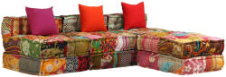 vidaXL Canapea puf modulara cu 3 locuri, petice, material textil GartenMobel Dekor (244983)