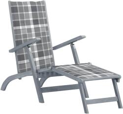 vidaXL Sezlong exterior, suport picioare si perna, lemn masiv acacia GartenMobel Dekor (3064043)
