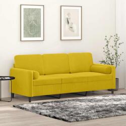 vidaXL Canapea cu 3 locuri cu pernute, galben, 180 cm, catifea GartenMobel Dekor (3200897) Canapea