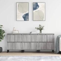 vidaXL Servanta, 3 buc. , sonoma gri, lemn prelucrat GartenMobel Dekor (3190211) Comoda