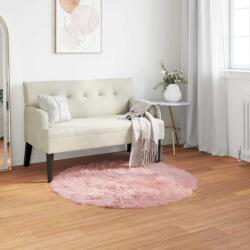 vidaXL Covor din Lana Faux Tafalla Roz Ø 80 cm Poliester GartenMobel Dekor (42021557) Covor