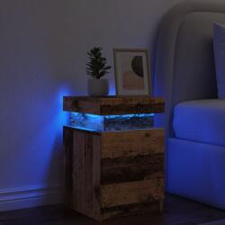 vidaXL Noptiera cu LED, lemn învechit, 35x39x55 cm, lemn prelucrat GartenMobel Dekor (857654)