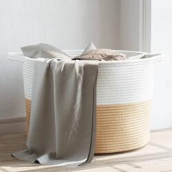 vidaXL Cos de rufe, bej si alb, Ø55x36 cm, bumbac GartenMobel Dekor (358471)