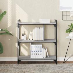 vidaXL Biblioteca cu 3 niveluri gri sonoma 76x32x88 cm lemn compozit GartenMobel Dekor (833933) Biblioteca