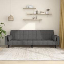 vidaXL Canapea extensibila cu 2 locuri, 2 perne, gri închis, textil GartenMobel Dekor (375834) Canapea