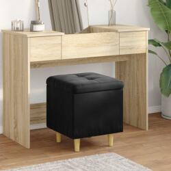 vidaXL Ottomana de depozitare cu perna Negru 40 x 40 x 45 cm Catifea GartenMobel Dekor (876814)