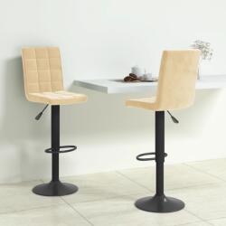 vidaXL Scaune de bar, 2 buc. , crem, catifea GartenMobel Dekor (335762)