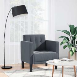 vidaXL Canapea scaun cu cotiere, gri închis, 53 cm, catifea GartenMobel Dekor (4100554)