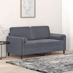 vidaXL Canapea cu 2 locuri cu pernute, gri închis, 140 cm, catifea GartenMobel Dekor (3200882) Canapea
