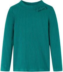 vidaXL Tricou de copii cu maneci lungi, tricot cu nervuri, verde închis, 128 GartenMobel Dekor (13832)