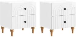 vidaXL Set 2 noptiere albe lucioase cu 2 sertare, 43 x 34, 5 x 48 cm (894074)
