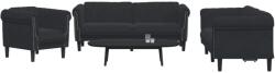 vidaXL Set de canapele, 3 piese, negru, catifea GartenMobel Dekor (3209214) Canapea