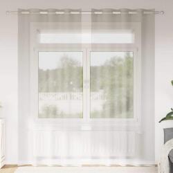 vidaXL Cortina din Voile cu perdele 2 pcs Crem 245 x 140 cm Poliester GartenMobel Dekor (4107990)