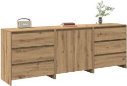 vidaXL Bufeta 3 piese din lemn de stejar artizanal GartenMobel Dekor (3329180) Comoda