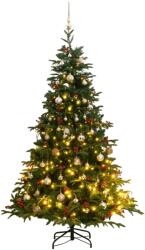 vidaXL Brad Craciun artificial articulat cu 300 LED-uri/globuri 240 cm GartenMobel Dekor (3210491)