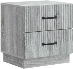 vidaXL Noptiera gri Sonoma cu 2 sertare, lemn prelucrat, 43 x 34, 5 x 44, 5 cm (895227)