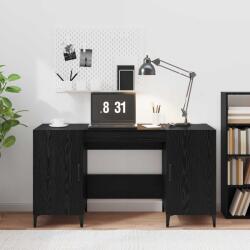 vidaXL Birou cu depozitare Stejar Negru 140 x 50 x 75 cm Lemn compozit GartenMobel Dekor (8004204)