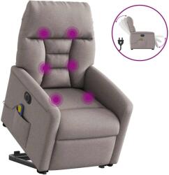 vidaXL Fotoliu electric masaj rabatabil cu ridicare, gri taupe, textil GartenMobel Dekor (3303069)