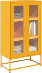 vidaXL Dulap înalt, galben mustar, 68x39x123 cm, otel GartenMobel Dekor (853359) Comoda