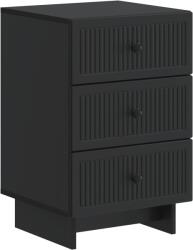 vidaXL Noptiera neagra cu 3 sertare, 43 x 41 x 66, 5 cm, lemn prelucrat (893866)