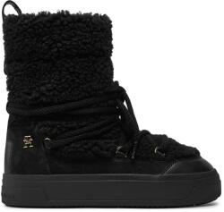 Tommy Hilfiger Cizme dama de zapada, Tommy Hilfiger, Lace-Up Faux Shearling Snowboot, Negru (FW0FW08252BDS-37)