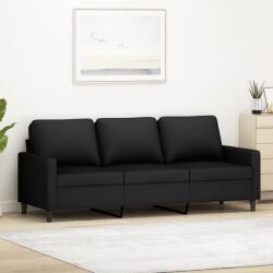 vidaXL Canapea cu 3 locuri, Negru, 180 cm, catifea GartenMobel Dekor (359214) Canapea