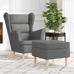 vidaXL Fotoliu cu taburet pentru picioare, gri închis, material textil GartenMobel Dekor (3307990)