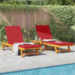 vidaXL Sezlong 2-persoana 3 pcs Maro Lemn Solid de Acacia GartenMobel Dekor (3325210)