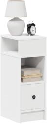 vidaXL Noptiere, 2 buc. , cu sertar, alb, 25x31x66 cm GartenMobel Dekor (858615)