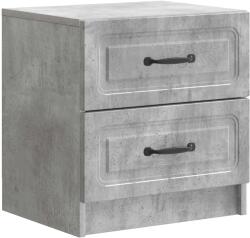 vidaXL Noptiera gri beton cu 2 sertare, din lemn prelucrat, 43 x 34, 5 x 44, 5 cm (895681)