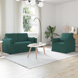 vidaXL Set de canapea 2 pcs Verde închis 139 x 78 x 80 cm tesatura GartenMobel Dekor (3407496) Canapea