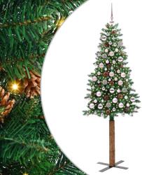 vidaXL Brad de Craciun subtire Verde 180 cm PVC si lemn de PIN masiv GartenMobel Dekor (3394866)