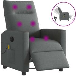 vidaXL Fotoliu electric de masaj rabatabil, gri închis, textil GartenMobel Dekor (3324046)