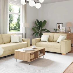 vidaXL Set de canapele cu perne, 2 piese, crem, textil GartenMobel Dekor (3324698) Canapea