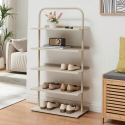 [en. casa] Pantofar metalic Poytya cu 5 rafturi, 119x60x32 cm, champagne (88643872) Pantofar