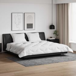 vidaXL Pilota de iarna cu 2 perne, microfibra alba, 240x220 cm (3377779) Lenjerie de pat