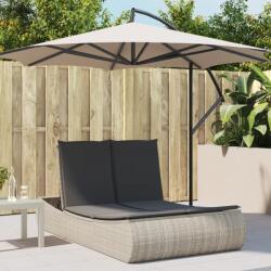 vidaXL Sezlong dublu cu perne, gri deschis, poliratan GartenMobel Dekor (368095)