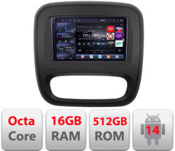 Edotec Navigatie Android Renault Trafic 2014-2017 QLED 2K 16GB+512GB 360 (kit-rt09+EDT-E809-2K_v2)