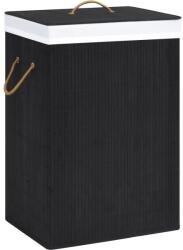 vidaXL Cos de rufe din bambus cu 2 sectiuni, negru, 72 L GartenMobel Dekor (320745)