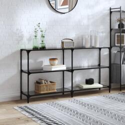 vidaXL Masuta de cafea, blat din sticla negra, 158, 5x30x81 cm, otel GartenMobel Dekor (846033)