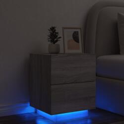 vidaXL Noptiera cu lumini LED, sonoma gri, lemn prelucrat GartenMobel Dekor (836745)