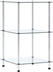 vidaXL Raft cu 3 niveluri, transparent, 40x40x67 cm, sticla securizata GartenMobel Dekor (249504) Biblioteca