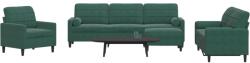 vidaXL Set canapele cu perne/rulouri, 4 piese, verde închis, catifea GartenMobel Dekor (3278463) Canapea