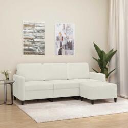 vidaXL Canapea cu 3 locuri si taburet, crem, 180 cm, catifea GartenMobel Dekor (3201182) Canapea