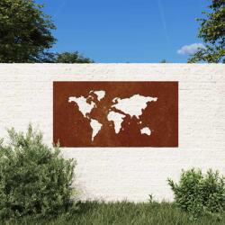 vidaXL Decor perete gradina 105x55 cm design harta lumii otel Corten GartenMobel Dekor (824498)