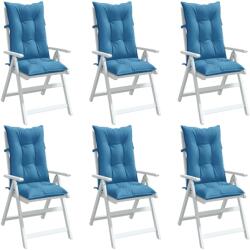 vidaXL Perne scaun spatar înalt 6buc melanj albastru 120x50x7cm textil GartenMobel Dekor (4002360)