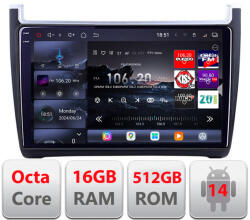 Edotec Navigatie Android VW Polo 2014+ Edotec QLED 2K, 16GB RAM, 512GB (KIT-655+EDT-E809-2K)