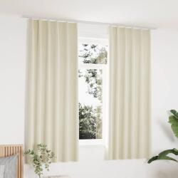 vidaXL Draperii opace cu carlige, 2 buc. , crem, 140x175 cm, catifea GartenMobel Dekor (134516)